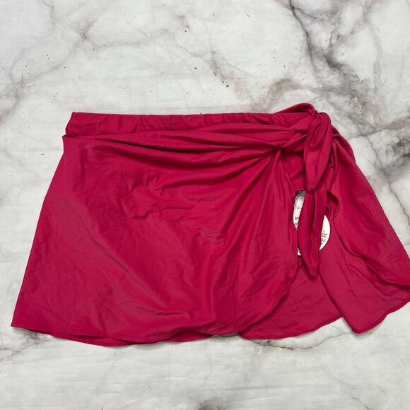 Contours Coco Reef Sarong Skirt Bikini Bottom Size XL Dragon Fruit Pink New - Picture 2 of 6